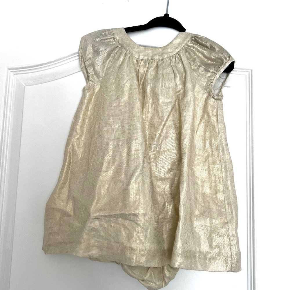Bonpoint, Cachoulie Dress, Gold, 12-18m